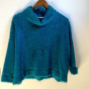 Bryn walker boxy stand up collar specialty fabric top in size XS